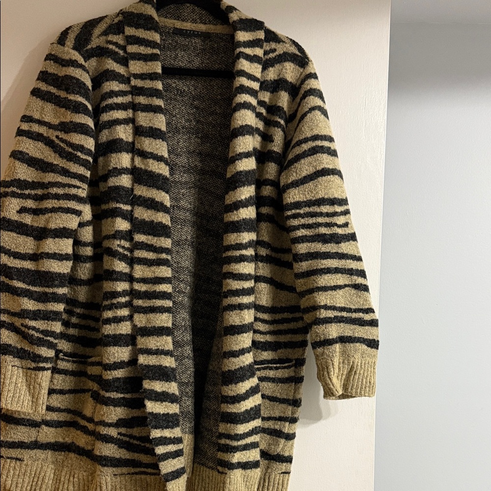 Cyrus Beige and Black Striped Cardigan